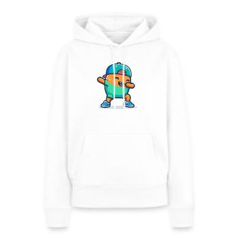 Happy dab - Dabber professionnel - Sweat à capuche Premium bio Femme - blanc - Devant - Julia (174cm)