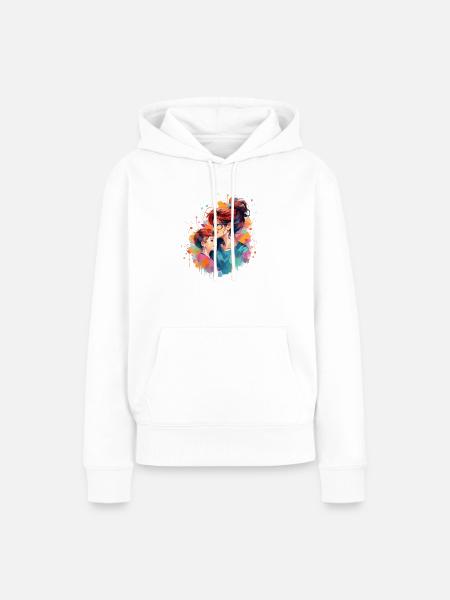 Mutter & Sohn - Frauen Premium Bio Hoodie - Weiß