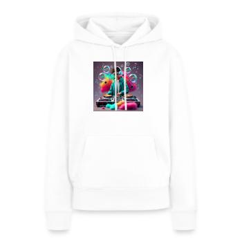 consoler - Sweat à capuche Premium bio Femme - blanc - Devant - Julia (174cm)