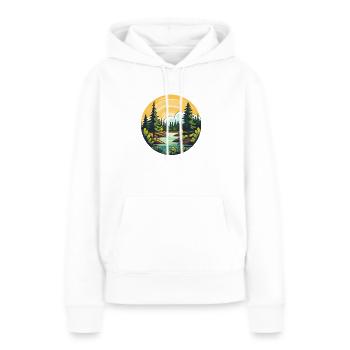 La nature dans la forêt de conifères - Sweat à capuche Premium bio Femme - blanc - Devant - Julia (174cm)