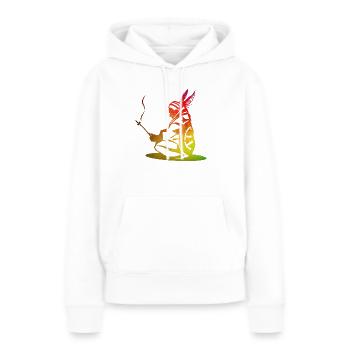 Ureinwohner Amerikas Indigener Indianergeist Cowboy - Frauen Premium Bio Hoodie - Weiß - Vorne - Julia (174cm)