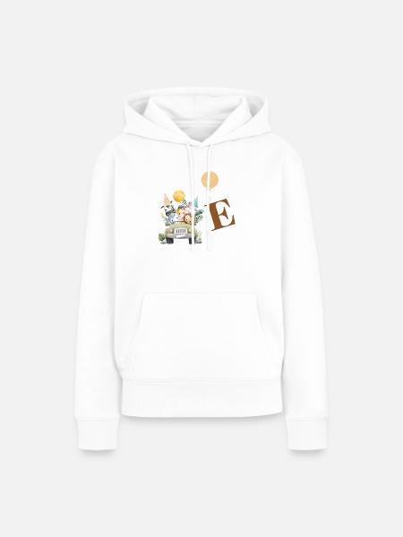 Buchstabe E Safari - Frauen Premium Bio Hoodie - Weiß