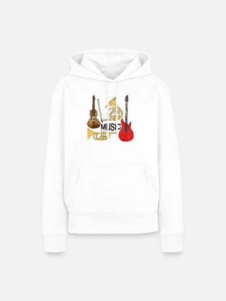 Musikinstrumente - Frauen Premium Bio Hoodie - Weiß