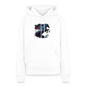 cauchemar - Sweat à capuche Premium bio Femme - blanc - Devant - Julia (174cm)
