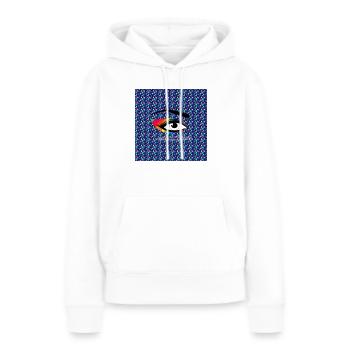 Oeil - Sweat à capuche Premium bio Femme - blanc - Devant - Julia (174cm)
