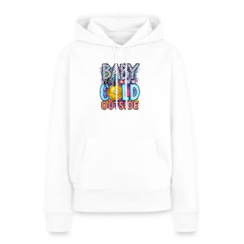 Baby its cold outside - Sweat à capuche Premium bio Femme - blanc - Devant - Julia (174cm)