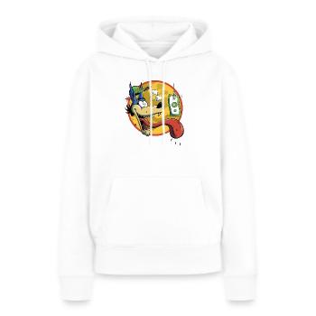 Loup cupide - Sweat à capuche Premium bio Femme - blanc - Devant - Julia (174cm)