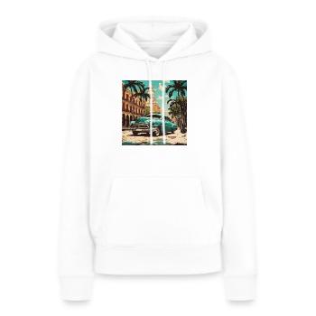 Oldtimer in Havanna - Frauen Premium Bio Hoodie - Weiß - Vorne - Julia (174cm)