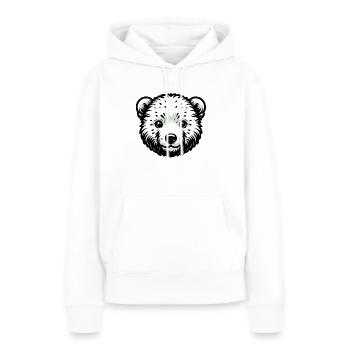 Süße Tierkinder | Eisbär - Frauen Premium Bio Hoodie - Weiß - Vorne - Julia (174cm)