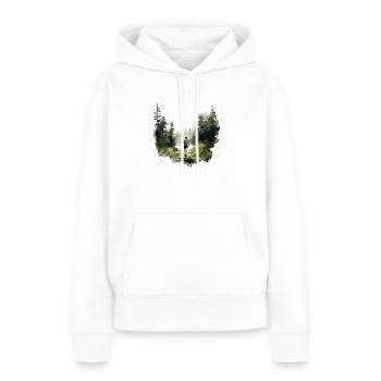 Plus vite, plus loin, plus fort : votre t-shirt de jogging - Sweat à capuche Premium bio Femme - blanc - Devant - Julia (174cm)