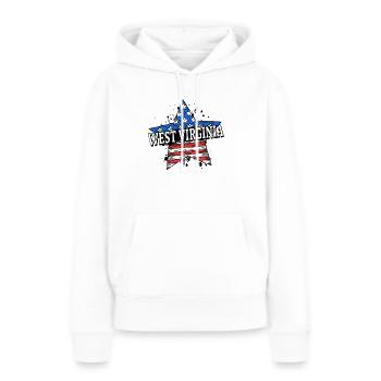 West Virginia - USA - United States of America - Frauen Premium Bio Hoodie - Weiß - Vorne - Julia (174cm)