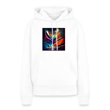 Ton zu Bild - Frauen Premium Bio Hoodie - Weiß - Vorne - Julia (174cm)