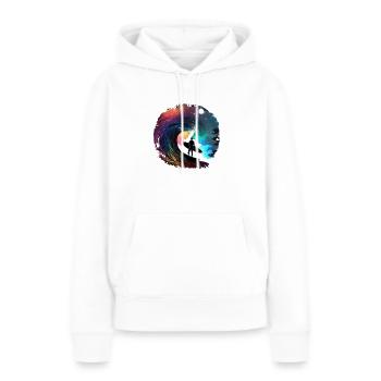Wellenreiter - Frauen Premium Bio Hoodie - Weiß - Vorne - Julia (174cm)