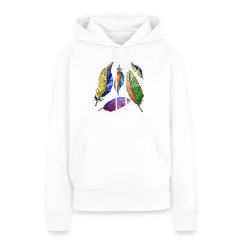 Stylo - Sweat à capuche Premium bio Femme - blanc - Devant - Julia (174cm)