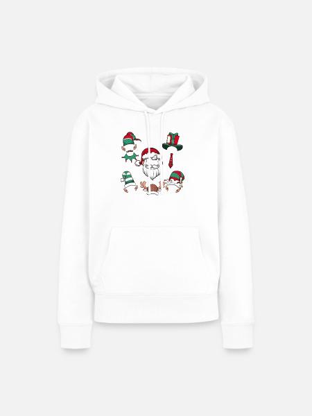 Weihnachtsmützen - Frauen Premium Bio Hoodie - Weiß