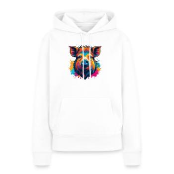 Verrat - Sweat à capuche Premium bio Femme - blanc - Devant - Julia (174cm)