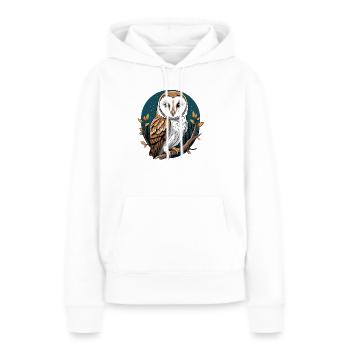 Schleiereule - Frauen Premium Bio Hoodie - Weiß - Vorne - Julia (174cm)
