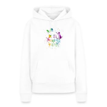 Pixelsmiley (en anglais seulement) - Sweat à capuche Premium bio Femme - blanc - Devant - Julia (174cm)