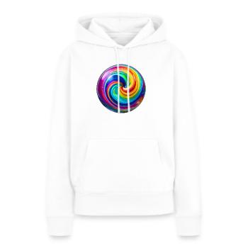 Tourbillon magique Marbre - Sweat à capuche Premium bio Femme - blanc - Devant - Julia (174cm)