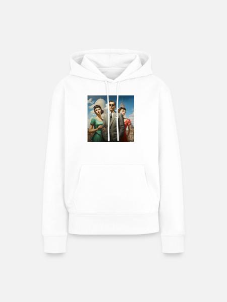 Italienischer Retrowave - Frauen Premium Bio Hoodie - Weiß