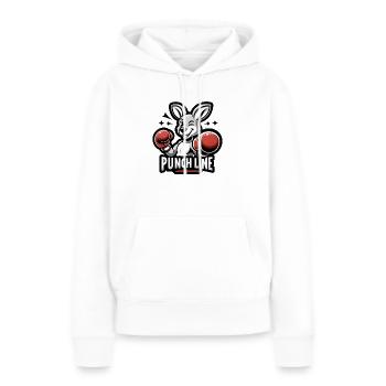 Punch Line - Frauen Premium Bio Hoodie - Weiß - Vorne - Julia (174cm)