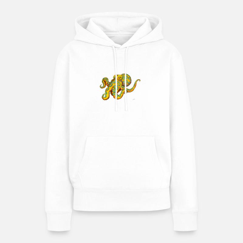 BLUE-RINGED OCTOPUS - Women’s Premium Organic Hoodie - white