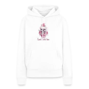 Sweet Valentine Saint Valentin squelette gothique Muffin - Sweat à capuche Premium bio Femme - blanc - Devant - Julia (174cm)