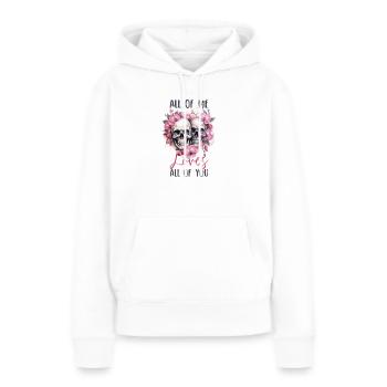 Tout de moi vous aime tous Squelettes de la Saint-Valentin - Sweat à capuche Premium bio Femme - blanc - Devant - Julia (174cm)