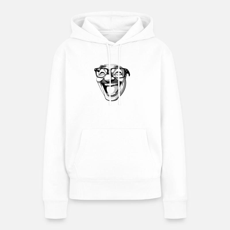 Drôle de visage ! - Sweat à capuche Premium bio Femme - blanc