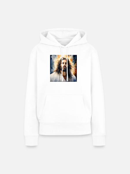Jesus - Frauen Premium Bio Hoodie - Weiß