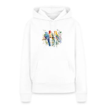 Singvögel im Frühling - Frauen Premium Bio Hoodie - Weiß - Vorne - Julia (174cm)