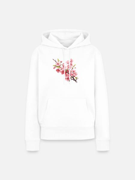 Kirschblüte - Frauen Premium Bio Hoodie - Weiß