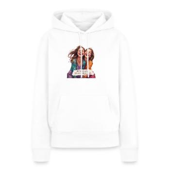 Schwesternliebe - Frauen Premium Bio Hoodie - Weiß - Vorne - Julia (174cm)