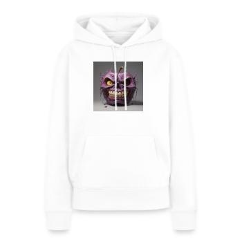 Pomme Psycho - Sweat à capuche Premium bio Femme - blanc - Devant - Julia (174cm)