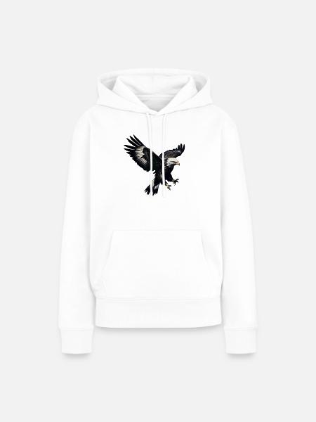 Adler - Frauen Premium Bio Hoodie - Weiß