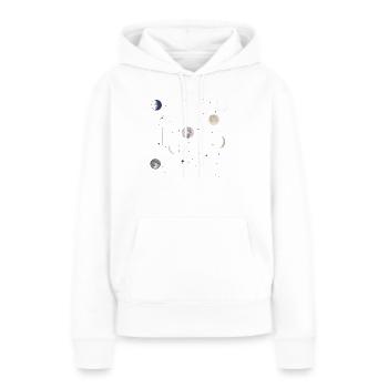 lune astrologie Céleste - Sweat à capuche Premium bio Femme - blanc - Devant - Julia (174cm)