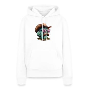 CowTus - Frauen Premium Bio Hoodie - Weiß - Vorne - Julia (174cm)
