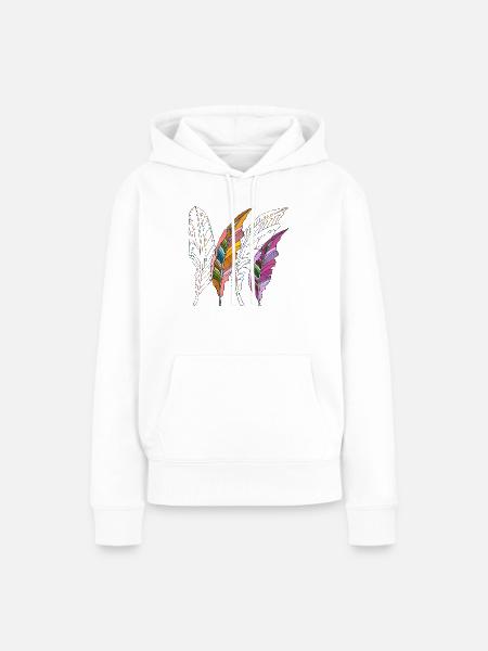 Feder - Frauen Premium Bio Hoodie - Weiß