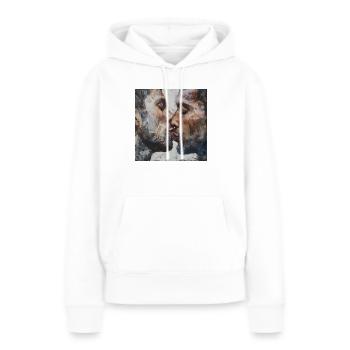 Kuss - Frauen Premium Bio Hoodie - Weiß - Vorne - Julia (174cm)