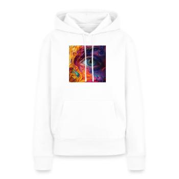 Farbenfrohes Auge - Frauen Premium Bio Hoodie - Weiß - Vorne - Julia (174cm)