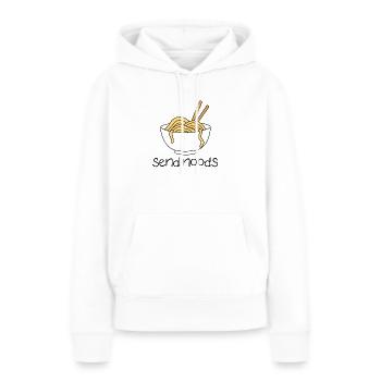 Citation de nouilles drôles Envoyer des nouilles ramen - Sweat à capuche Premium bio Femme - blanc - Devant - Julia (174cm)