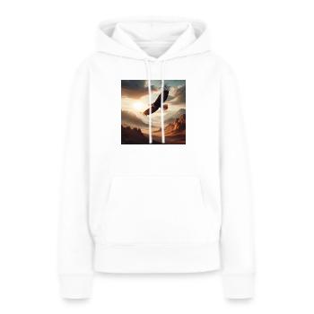 A majestic eagle soaring above the desert D - Sweat à capuche Premium bio Femme - blanc - Devant - Julia (174cm)