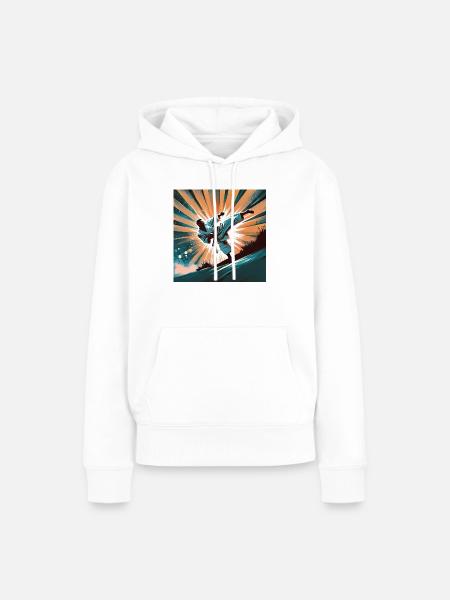 Yoko Geri. Karate. - Frauen Premium Bio Hoodie - Weiß