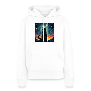 Schwarze Katze Black Cat - Women’s Premium Organic Hoodie - white - Front - Julia (174cm)