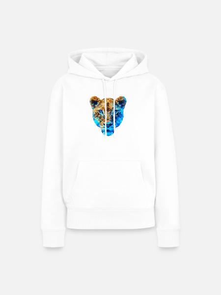 Polygon Tiger - Frauen Premium Bio Hoodie - Weiß