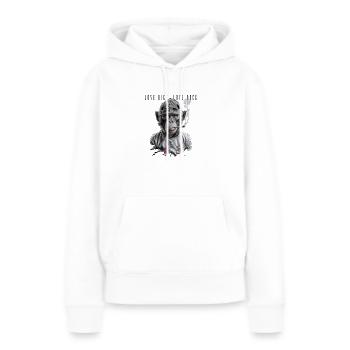 Motard primate de roche - Sweat à capuche Premium bio Femme - blanc - Devant - Julia (174cm)