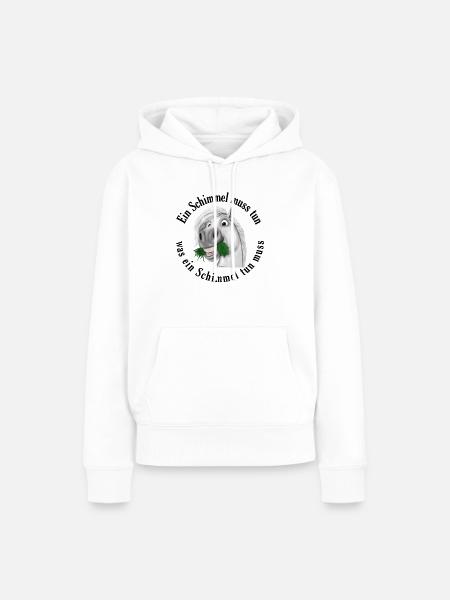 Pummelpony Nimmersatt Schimmel - Frauen Premium Bio Hoodie - Weiß