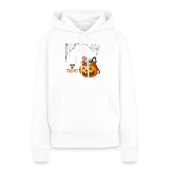 Halloween trick or treat - Frauen Premium Bio Hoodie - Weiß - Vorne - Julia (174cm)