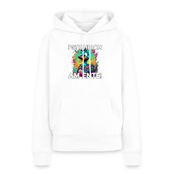 Psychisch am Ente - Frauen Premium Bio Hoodie - Weiß - Vorne - Julia (174cm)