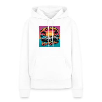 West Indies Koast Kustoms 1 - Sweat à capuche Premium bio Femme - blanc - Devant - Julia (174cm)